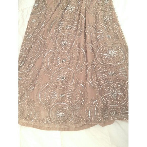 Aidan Mattox Beaded Illusion Long Sleeve Gown - Picture 6 of 8